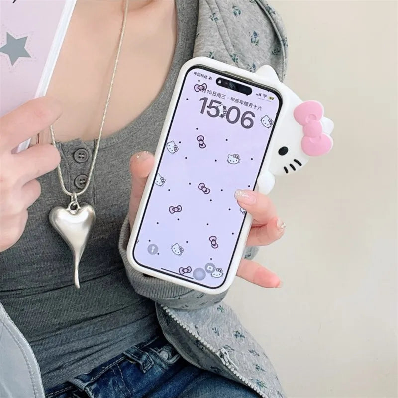 Kawaii Cartoon Hide and Seek Hello Kitty Phone Case For iPhone