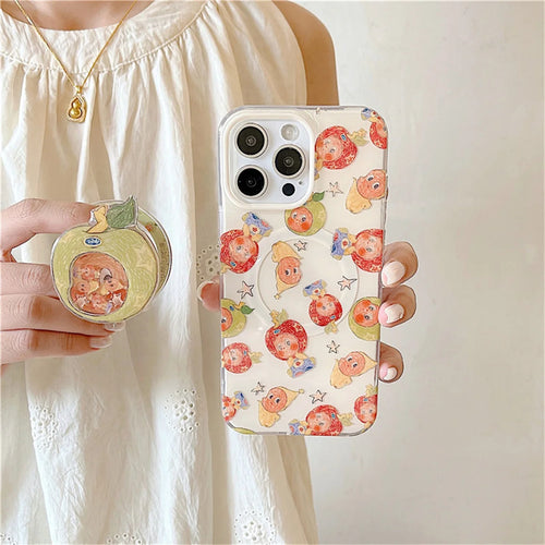 Cute Cartoon Star Baby Magnetic Stand Phone Case For iPhone