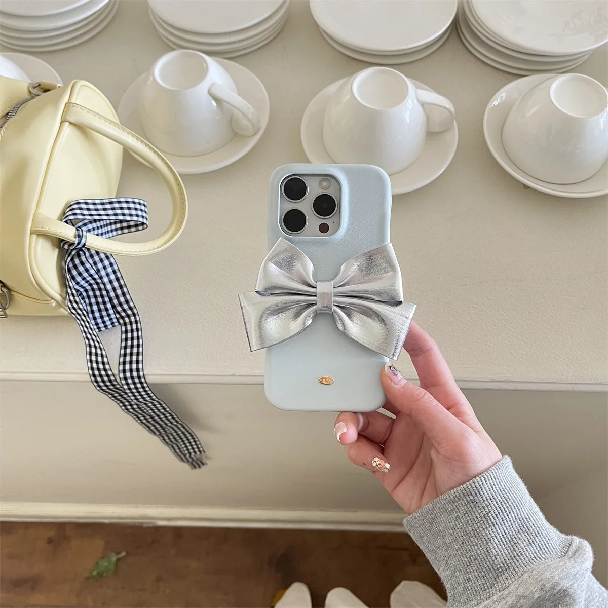 Luxury Silk Texture Skin Feel With Ribbon Phone Case