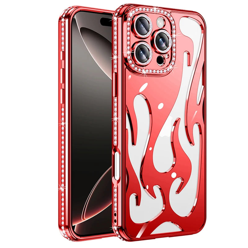 Luxury Rhinestone Bumper Hollow Flame Phone Case