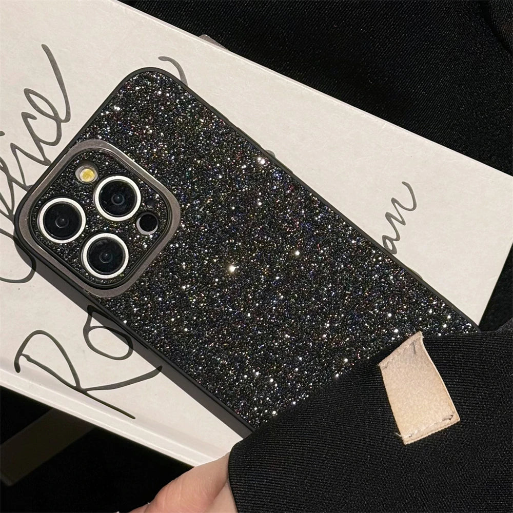 Luxury Bling Glitter Diamond Sequins Matte Phone Case For iPhone