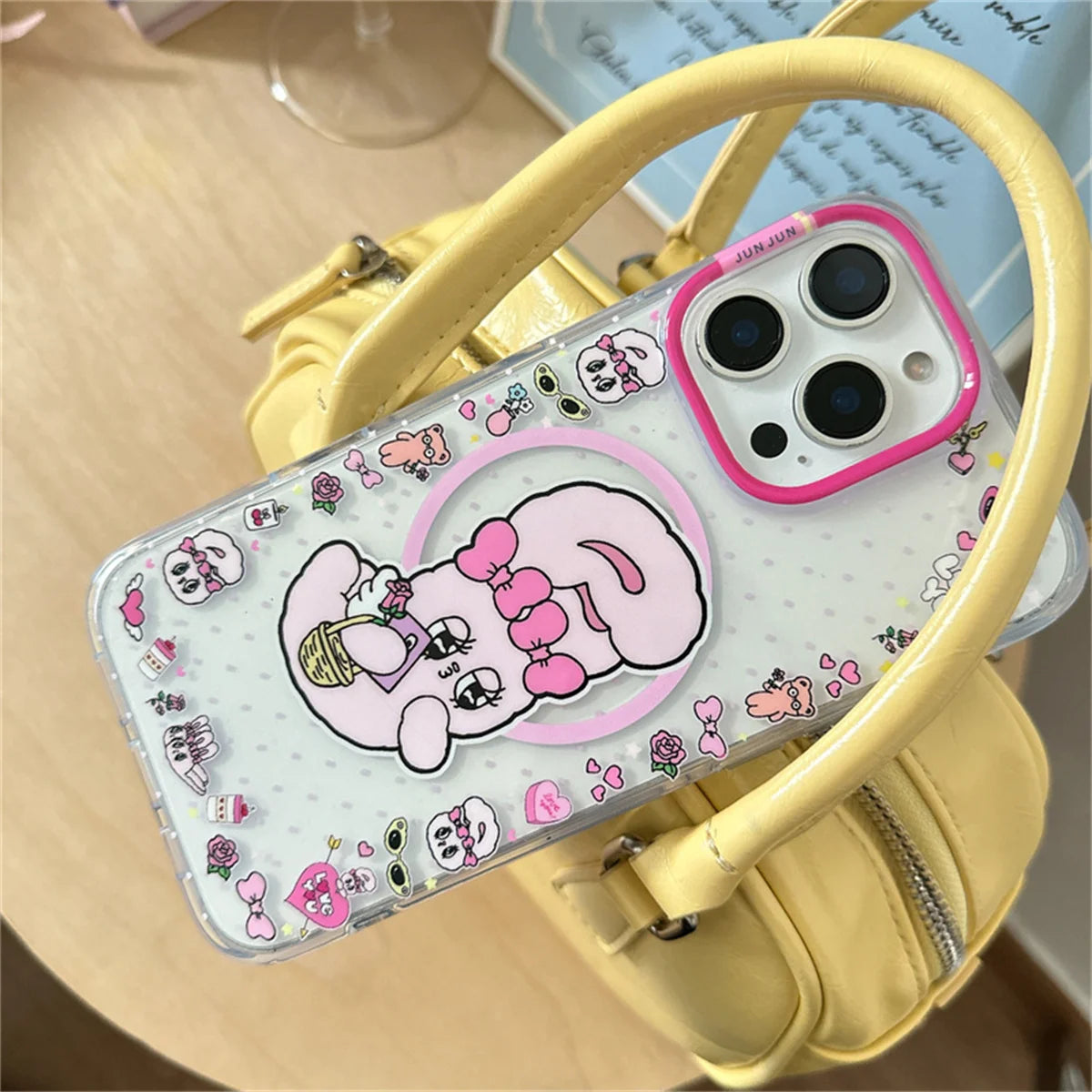 Cute Rabbit Magnetic Stand Holder Phone Case