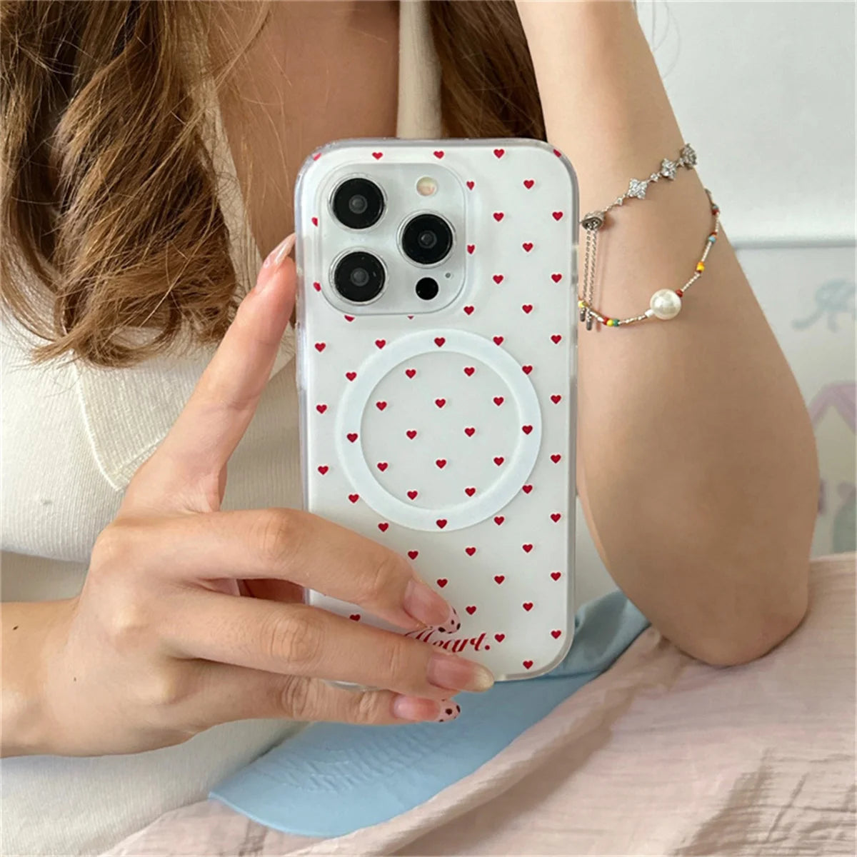 Fashion Cute Polka Dot Magnetic Phone Case