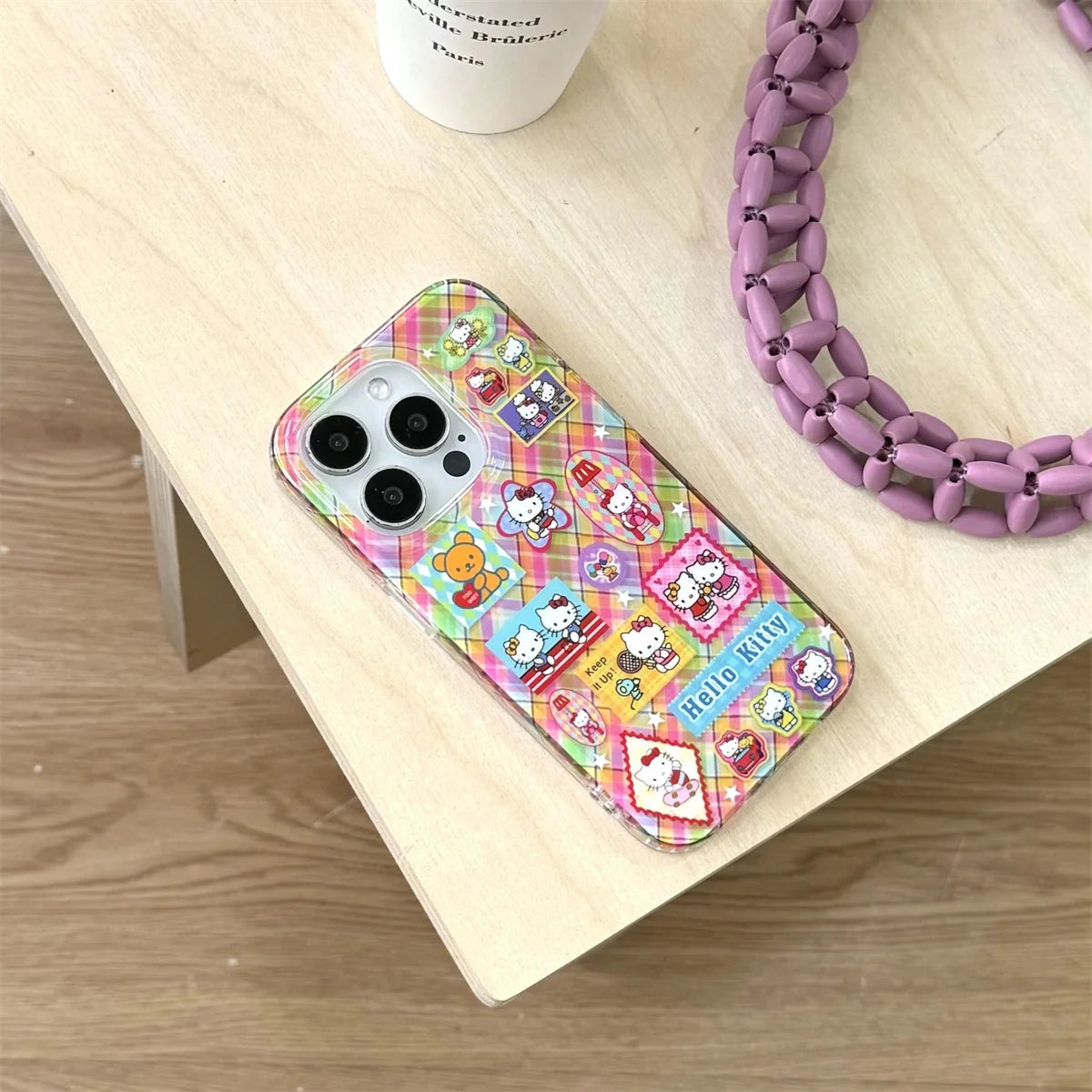Cute Colorful Patchwork Kitty Cat Phone Case
