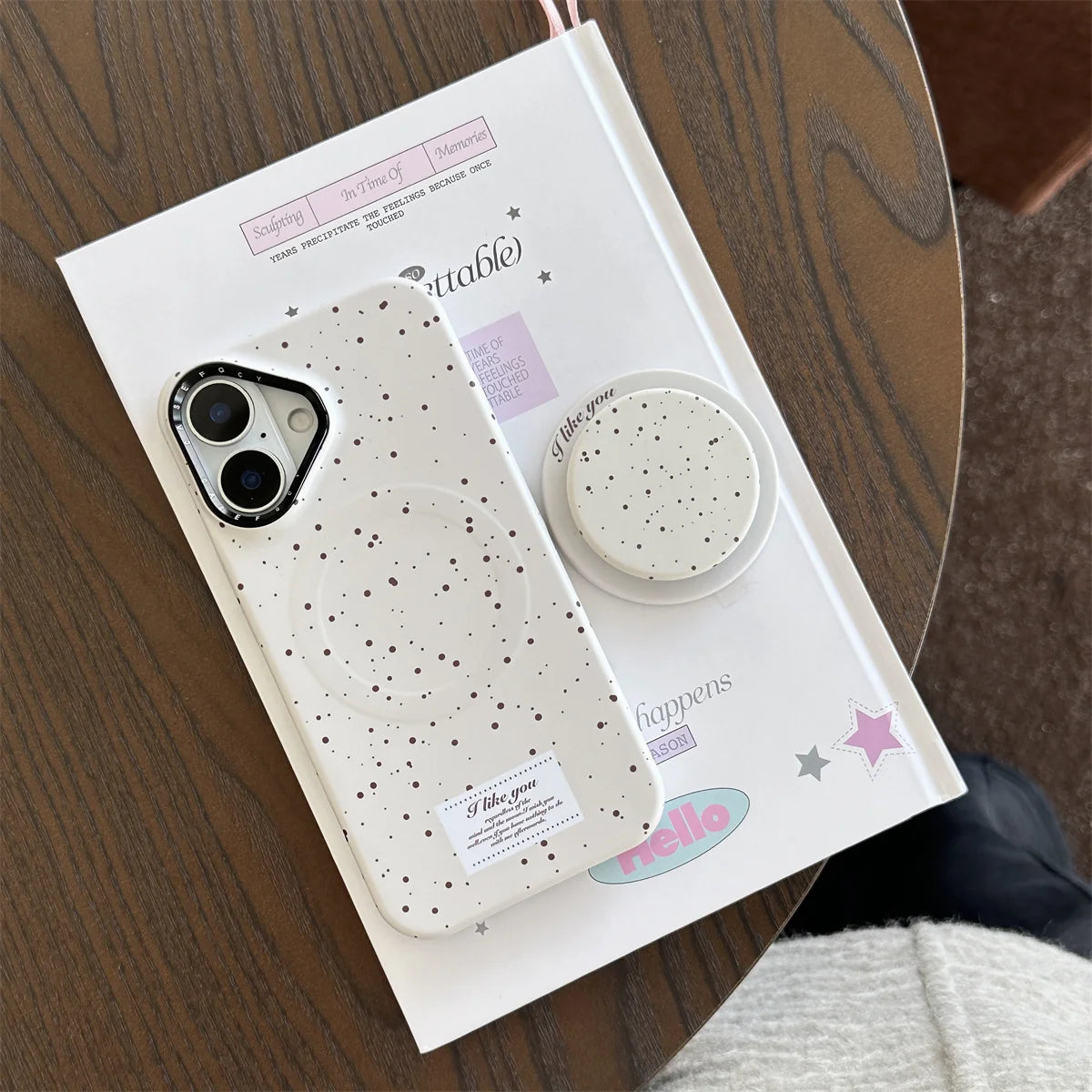 Cute Milk Yellow Splash Magnetic Circle Holder Phone Case
