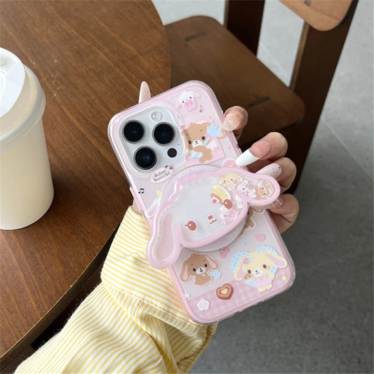 Funny Cartoon Dessert Rabbit Magsafe Magnetic Stand Phone Case