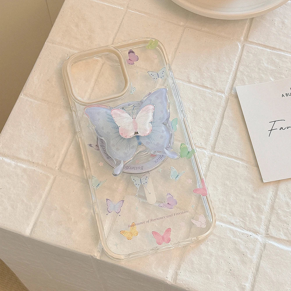 Cute Butterfly Rotation Magnetic Phone Case