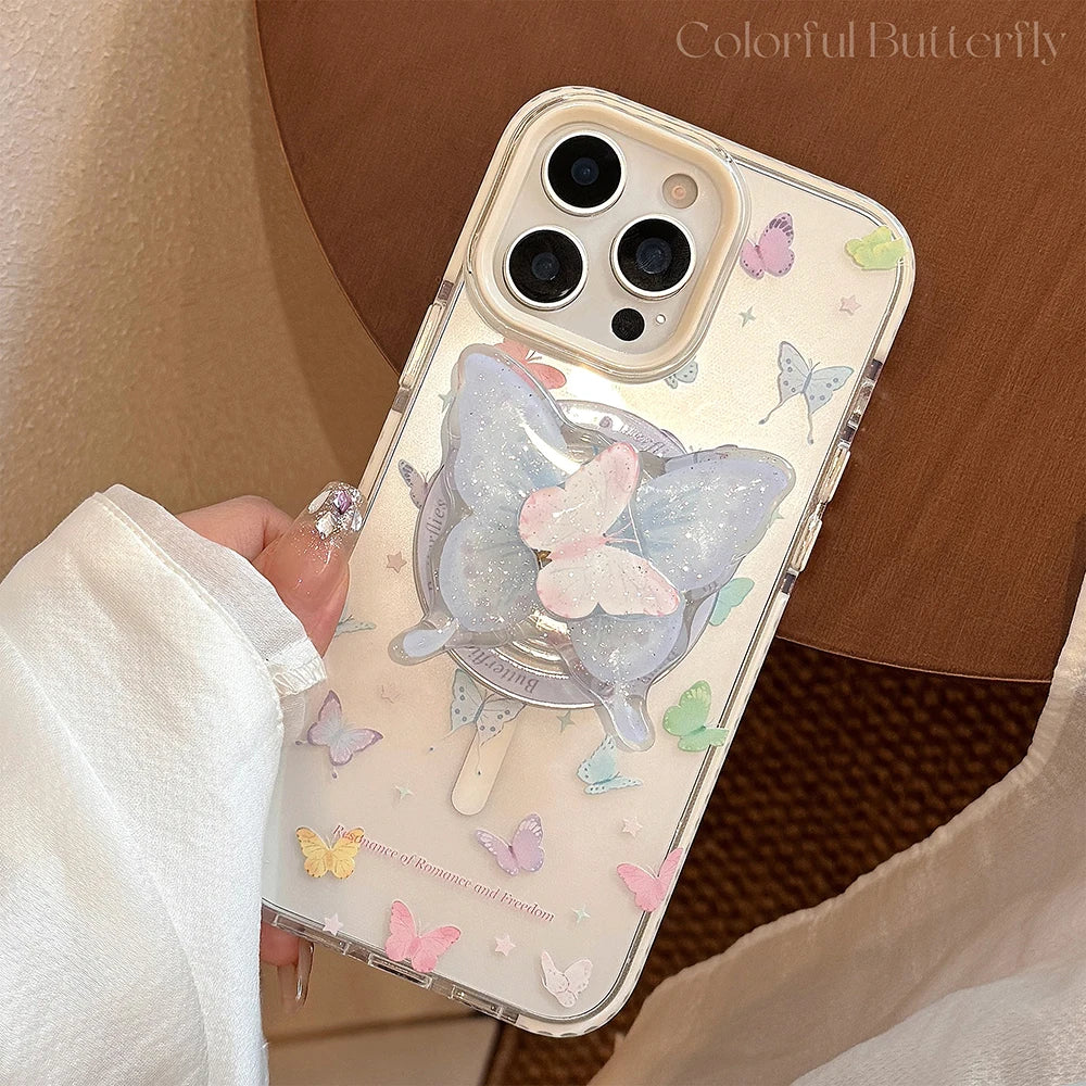 Cute Butterfly Rotation Magnetic Phone Case