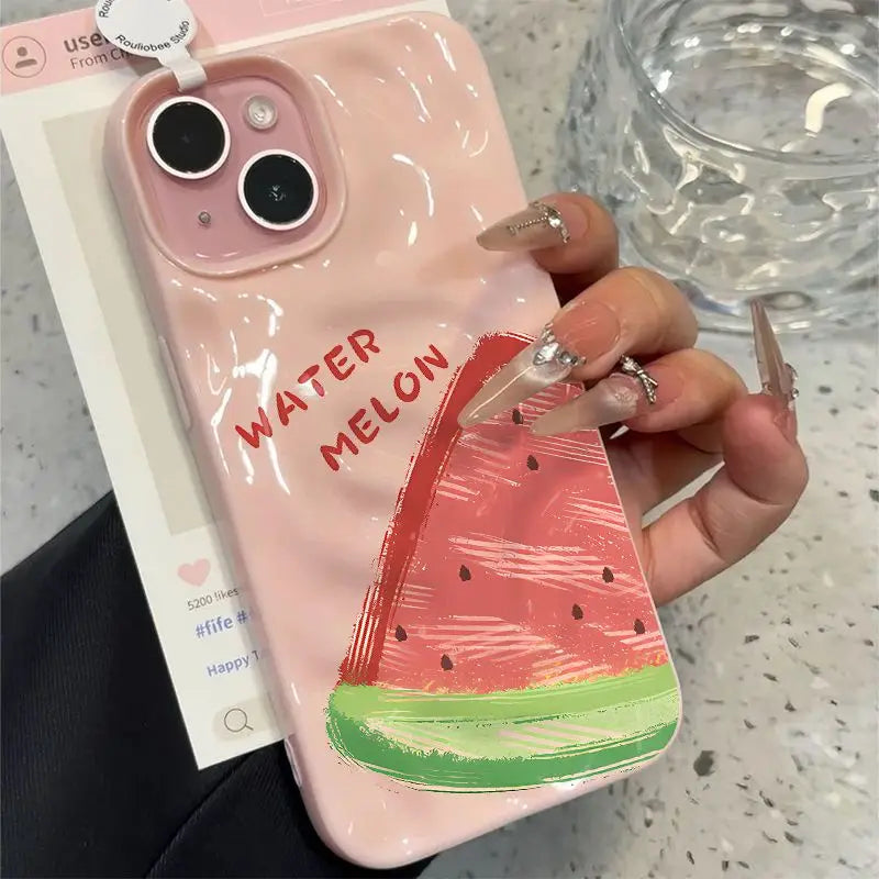 Cute Cartoon Summer Watermelon Pattern Phone Case For iPhone