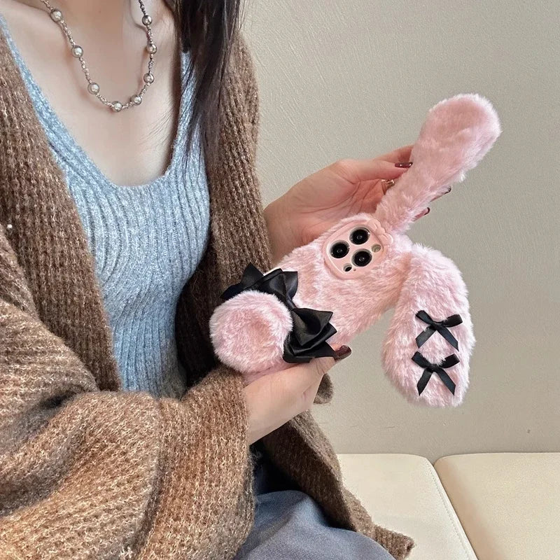 Bow Tie Maid Bunny Plush Phone Case
