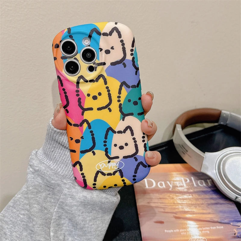 Cartoon Cute Puppy Soap Shape Liquid Skin Phone Case
