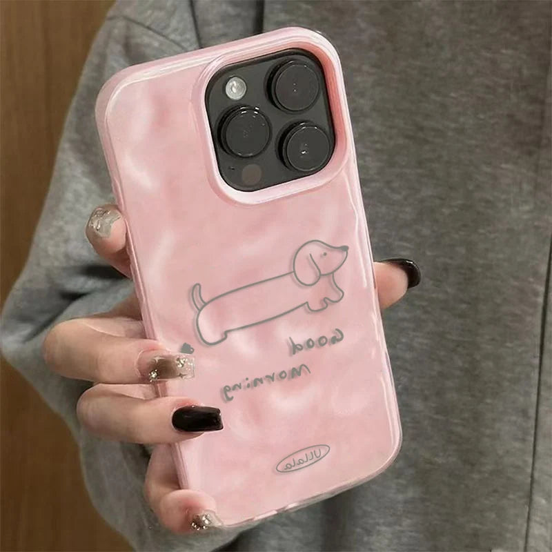 3D Cute Cartoon Cat Telescopic Bracket Soft Silicone Phone Case For iPhone