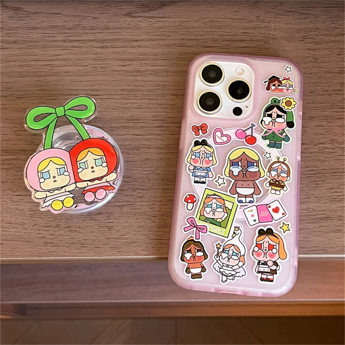 Cute Cartoon Cherry Girl Magnetic Phone Case