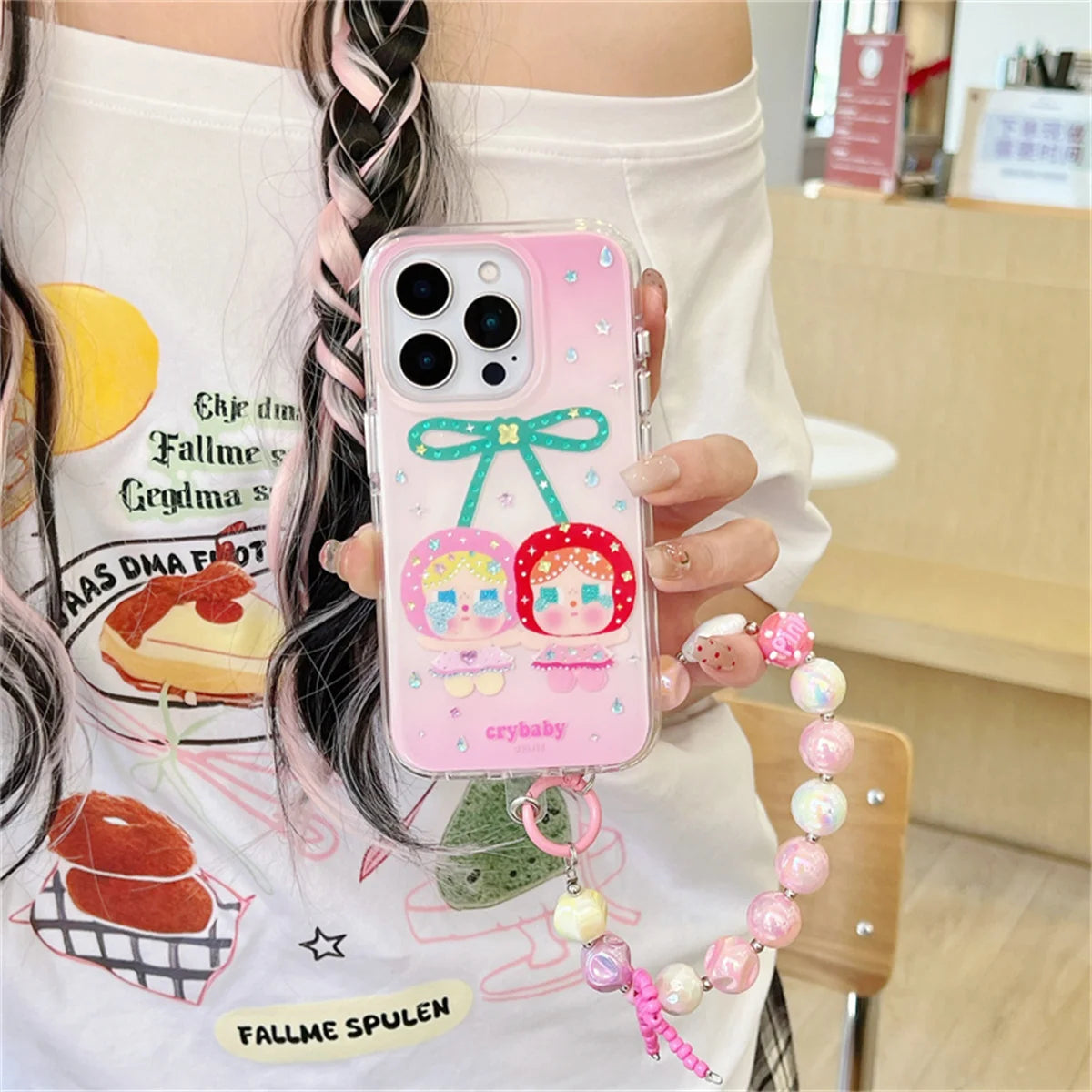 Kawaii Cartoon Cherry Girl Phone Case