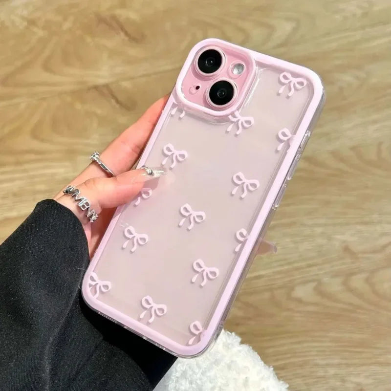 Cute Bowknot Soft Clear Phone Case