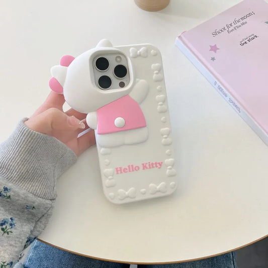 Kawaii Cartoon Hide and Seek Hello Kitty Phone Case For iPhone