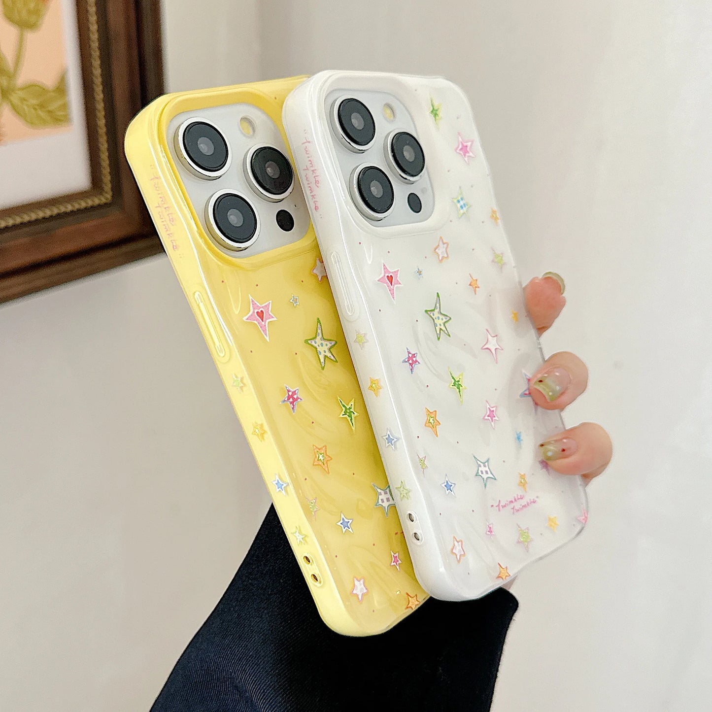Cute Love Star Folds Texture Phone Case