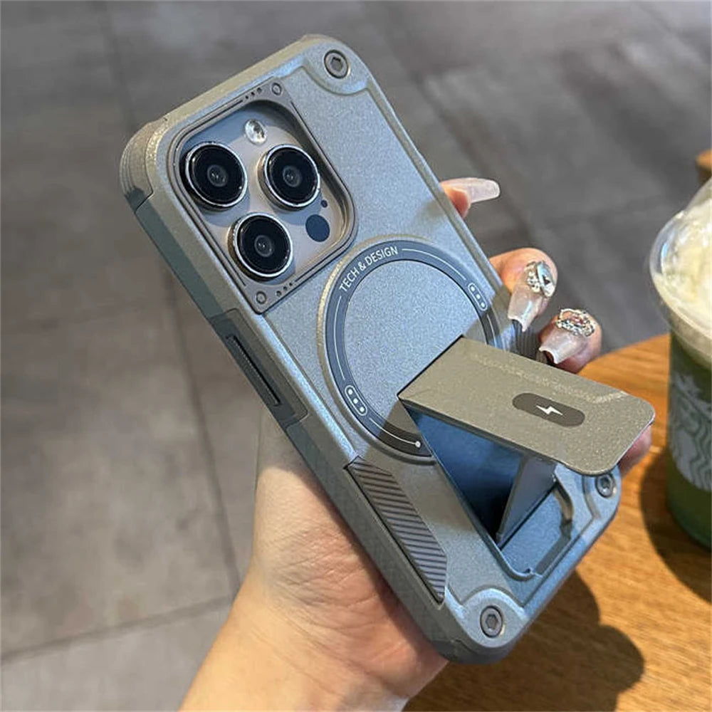 Invisible Stand For Magsafe Magnetic Wireless Charging Case For iPhone