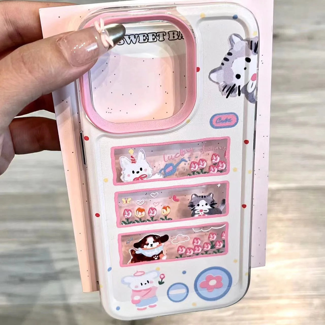 Happy Lovely Kitten Bear Flower Phone Case