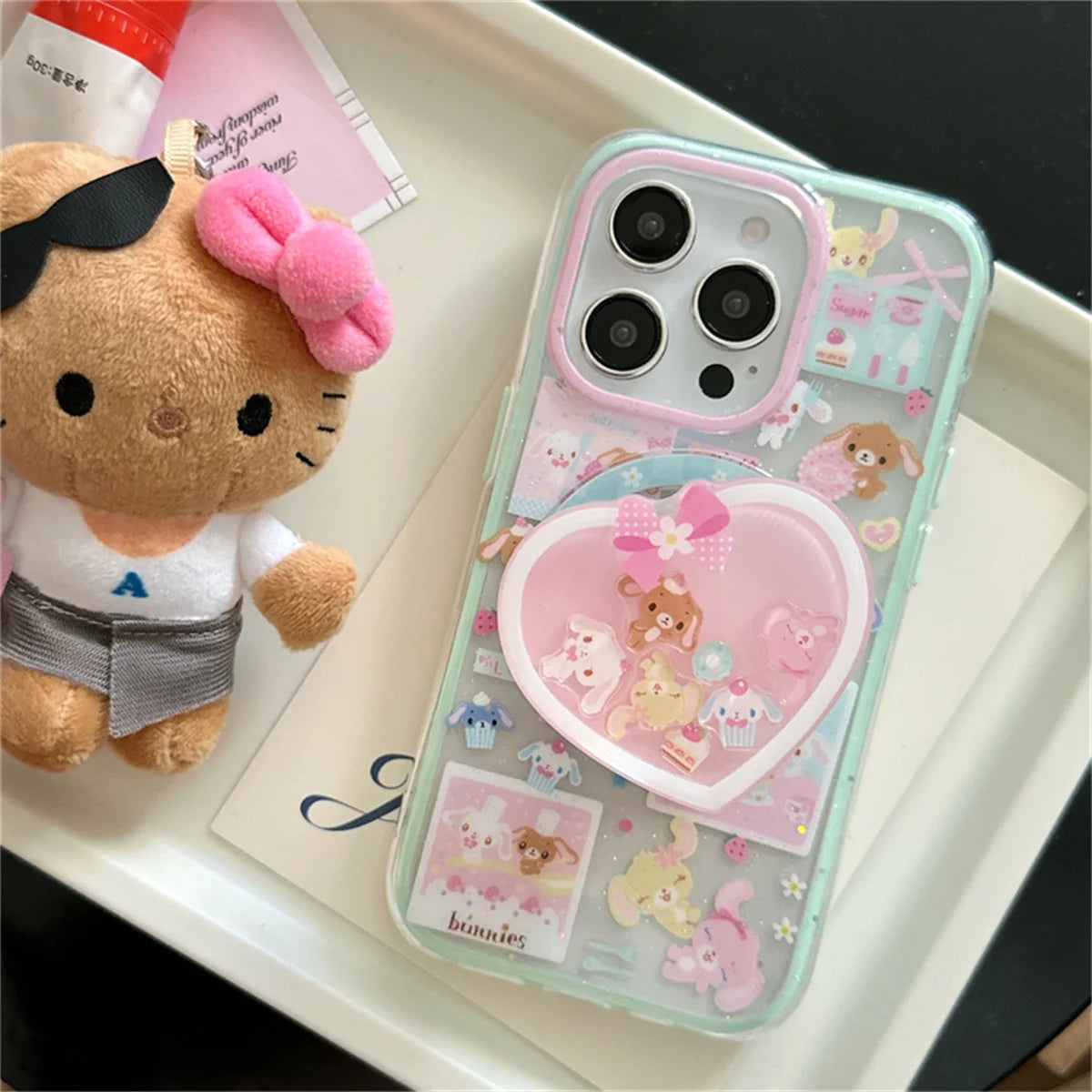 Kawaii Cartoon Rabbit Magnetic Phone Case