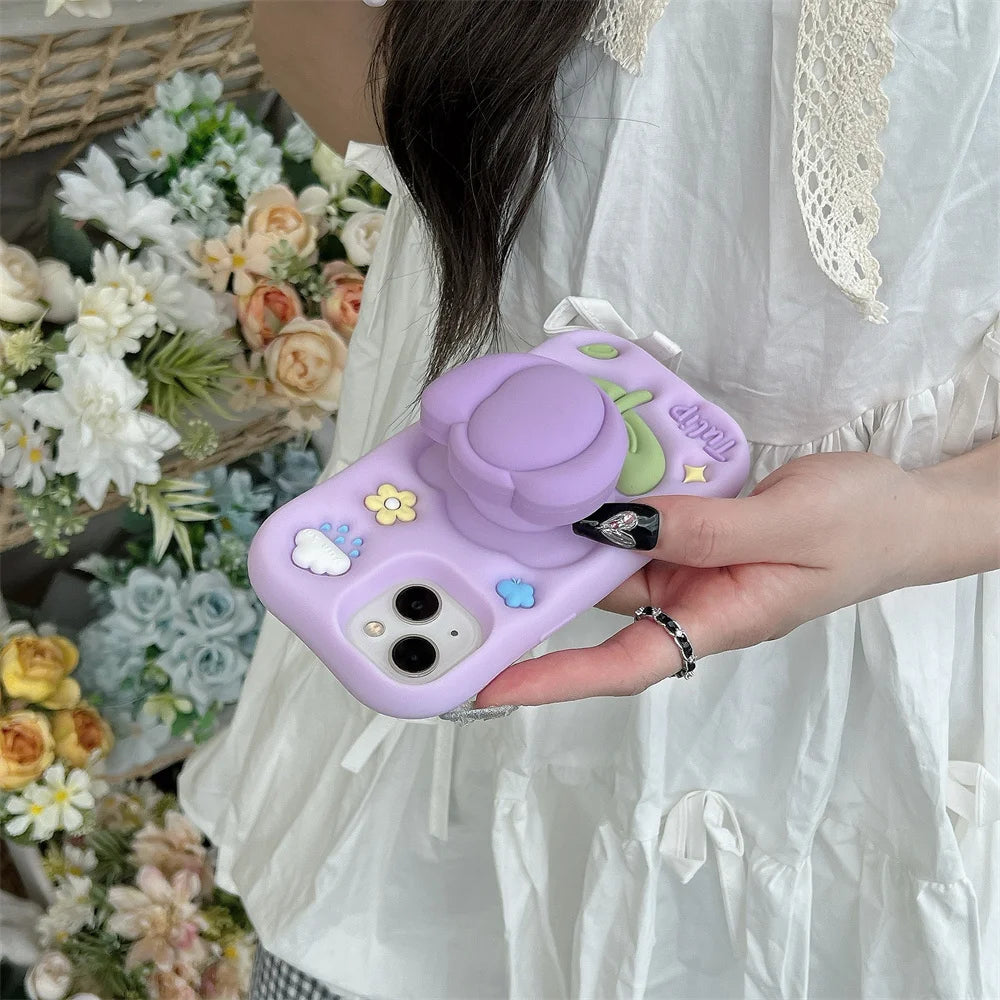 Purple Tulip Telecopic Bracket Phone Case