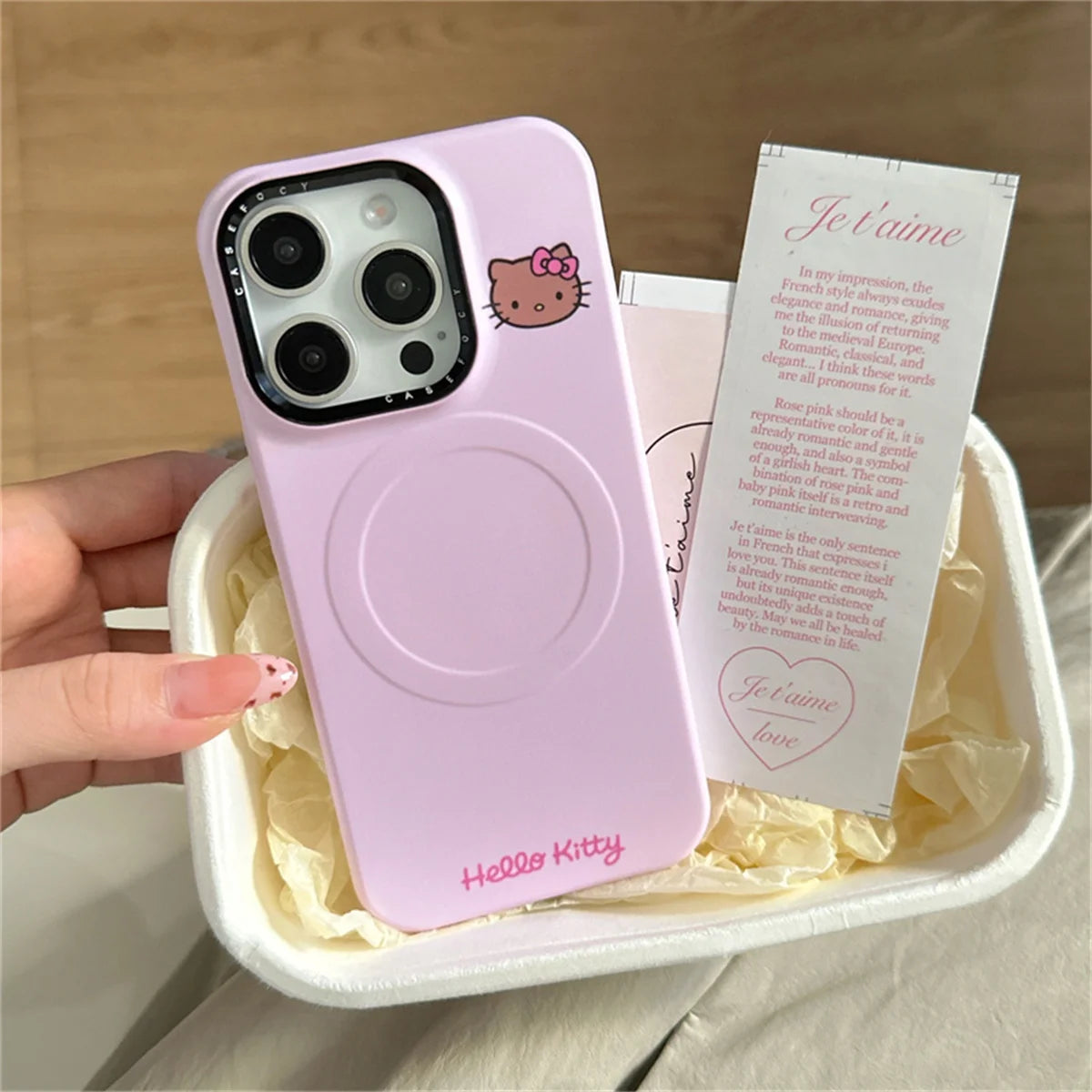 Simple Cute Pink Color Magnetic Phone Case