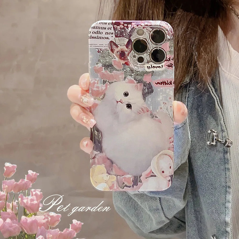 Retro Asthetic Elegant Pictorial Printed Cover For iPhone