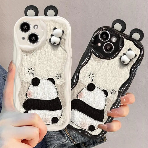 Funny Panda Toy Cartoon Ear Wave Phone Case