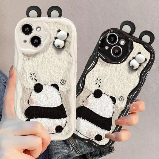 Funny Panda Toy Cartoon Ear Wave Phone Case