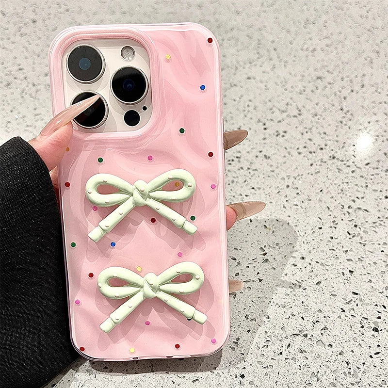 Cute 3D Bowknot Glossy Phone Case