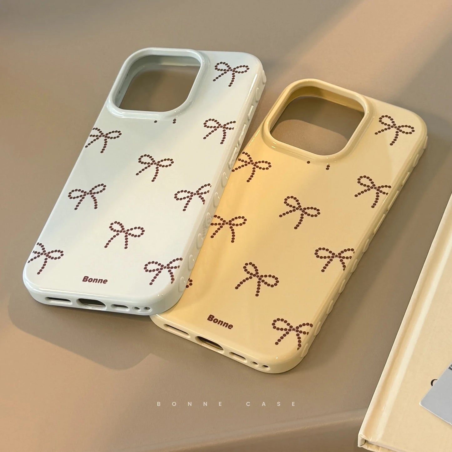Korean Full Screen Candy Color Cute Bowknot Soft Phone Case For iPhone