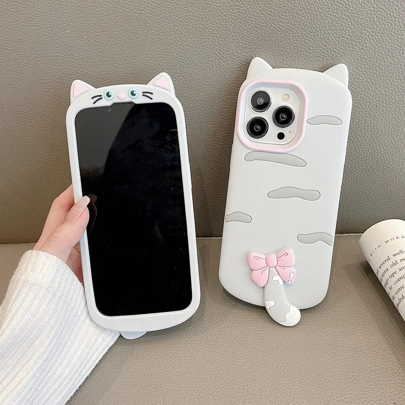Fashion 3D Cat Soft Silicone Case For iPhone