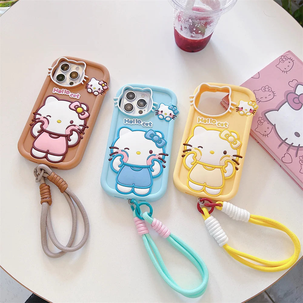 Kawaii Cartoon Hello Kitty Silicone Phone Case