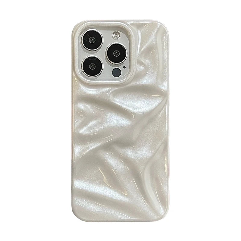 Pearl White Folds Texture Phone Case