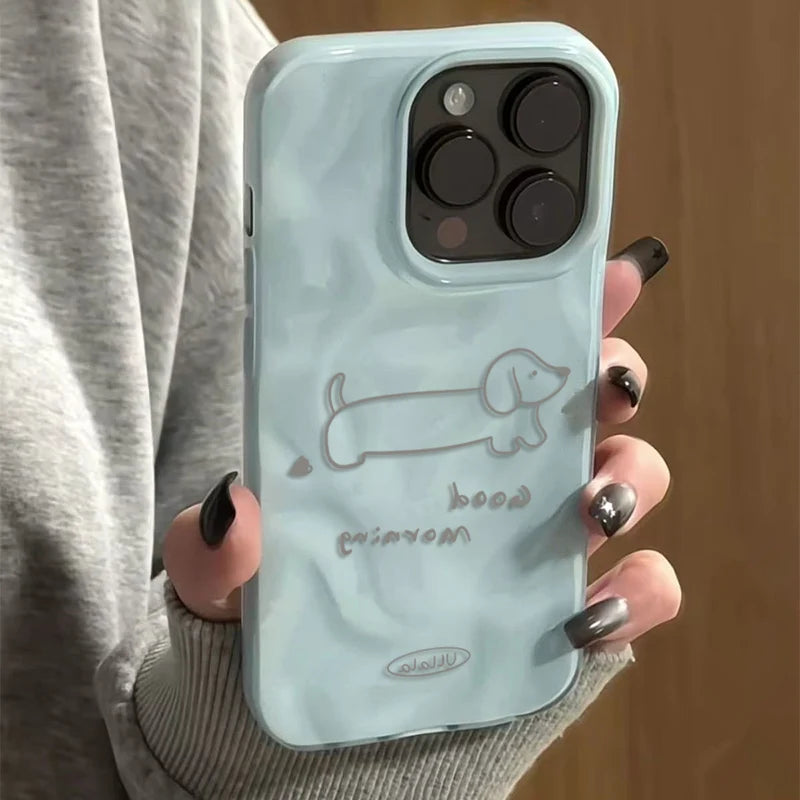 3D Cute Cartoon Cat Telescopic Bracket Soft Silicone Phone Case For iPhone