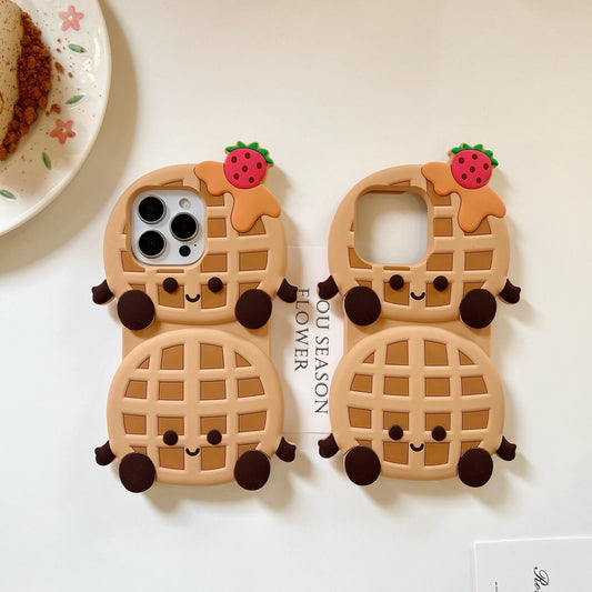 Cute Cartoon Coconut Pancake Waffle Cake Three-dimensional Phone Case