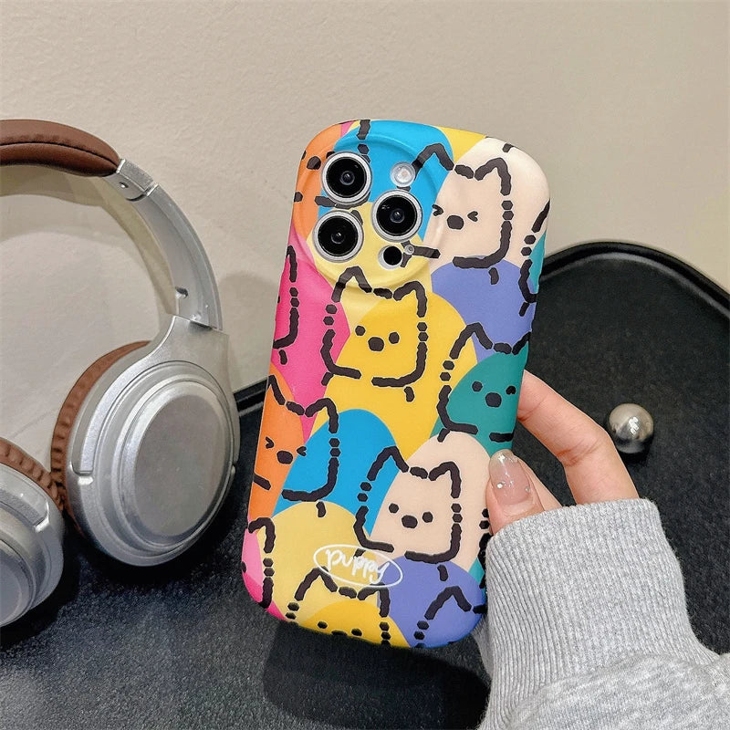 Cartoon Cute Puppy Soap Shape Liquid Skin Phone Case