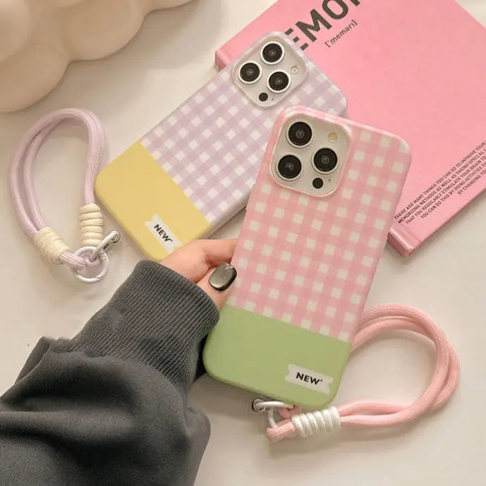 Fashion Simple Check Bracelet Phone Case