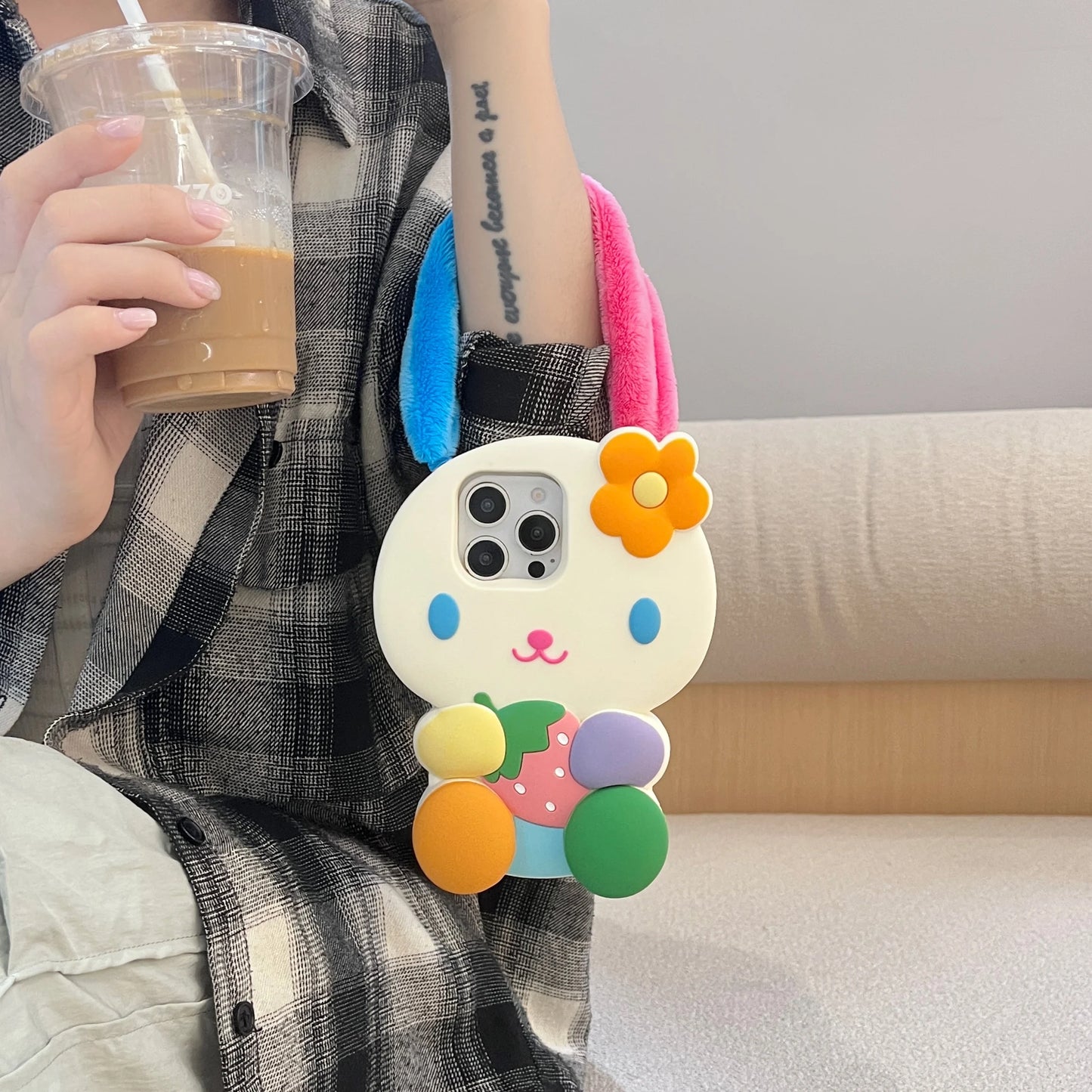Cartoon Bunny Rainbow Rabbit Soft Silicone Phone Case