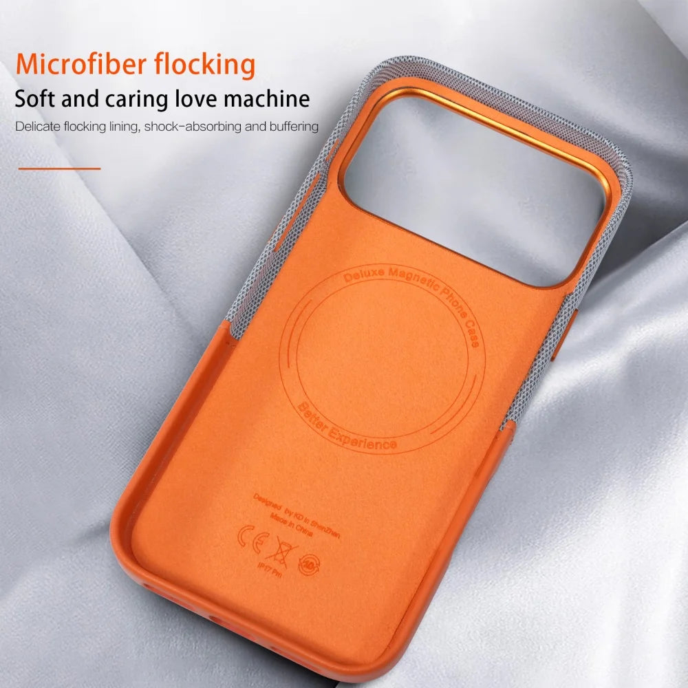 Fabric Splicing Texture Card Insertion Magnetic Phone Case For iPhone