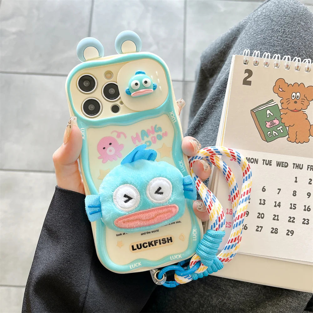 Cute Cartoon Hangyodon Push Pull Camera Phone Case