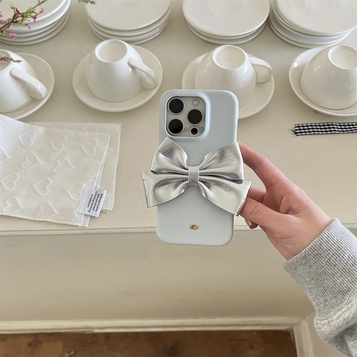 Luxury Silk Texture Skin Feel With Ribbon Phone Case