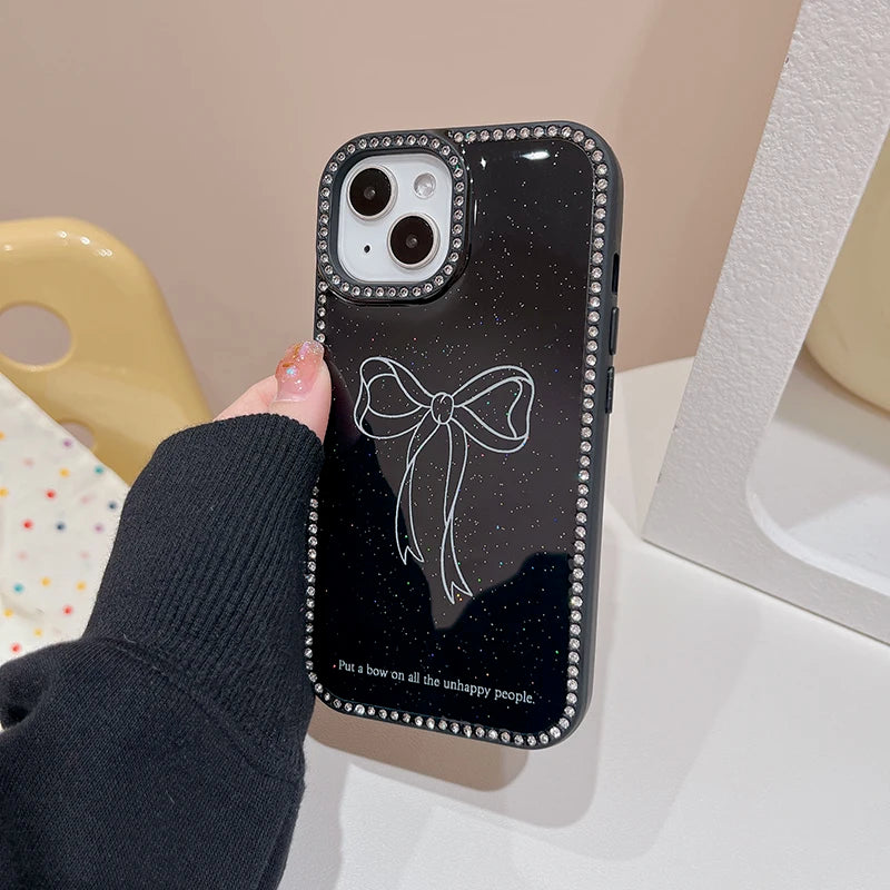 Fashion Glitter Diamond Bling Bow Glossy Phone Case