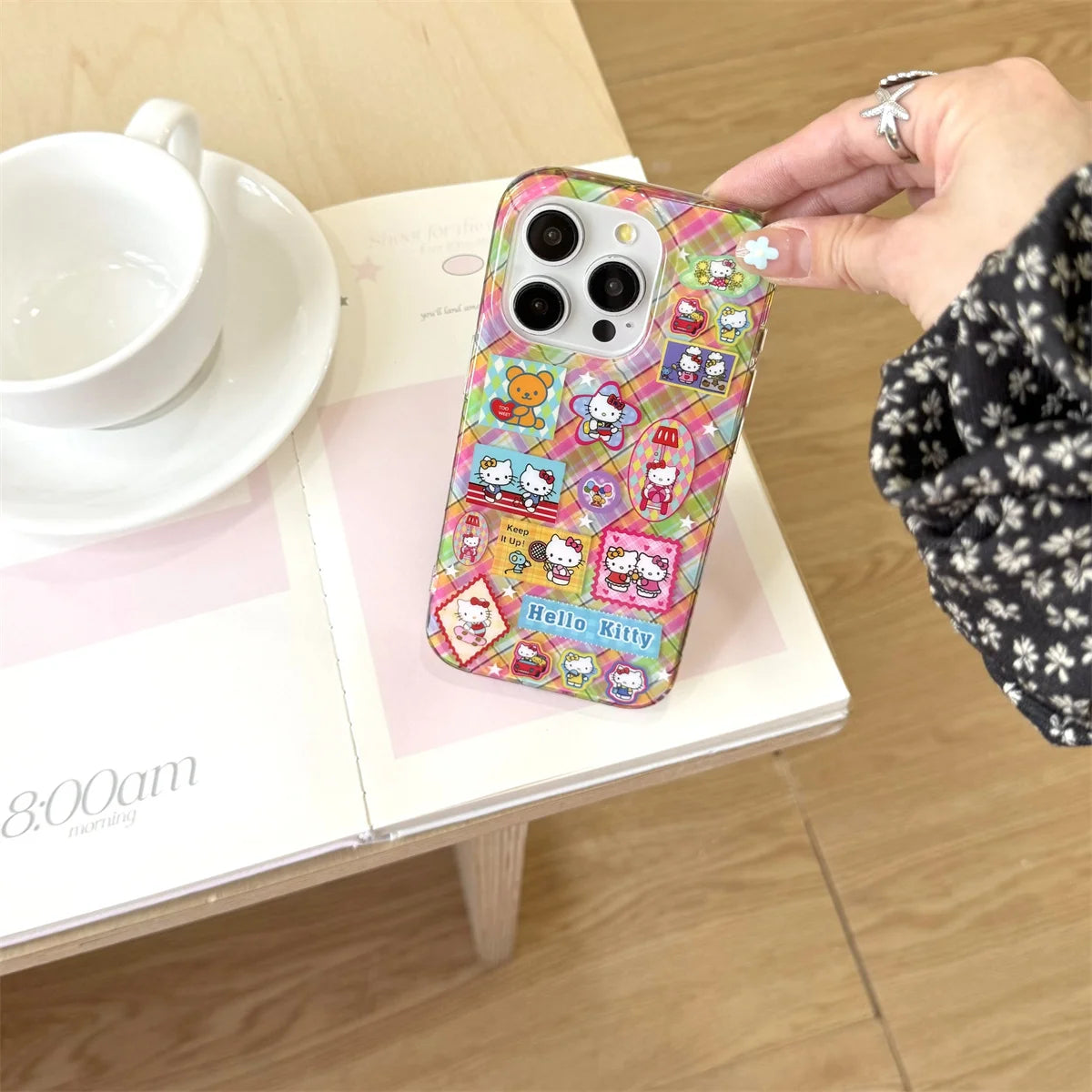 Cute Colorful Patchwork Kitty Cat Phone Case