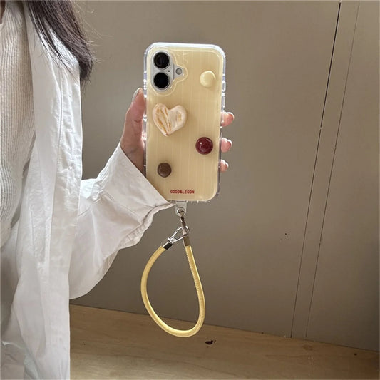 Simple Cute 3D Love Heart Striped Phone Case For iPhone