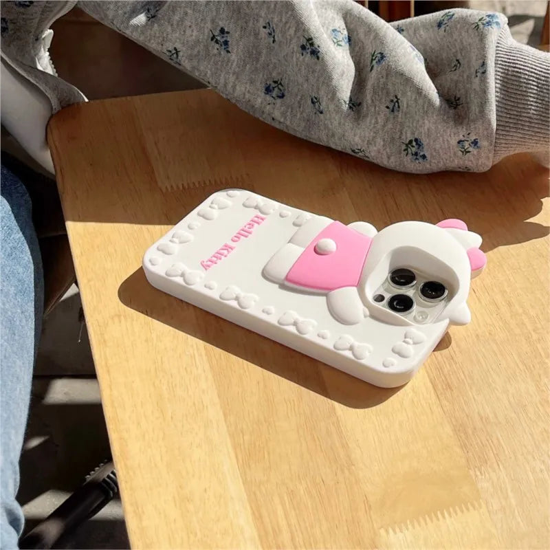 Kawaii Cartoon Hide and Seek Hello Kitty Phone Case For iPhone