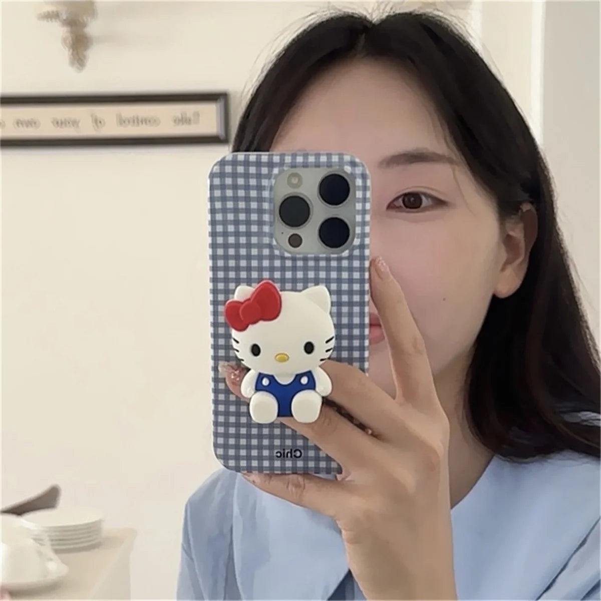 Fashion Blue Plaid Pattern Phone Case For iPhone