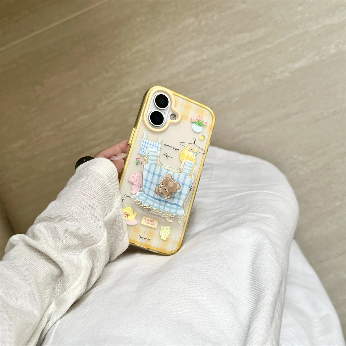 New Cute Cartoon Bear Tote Bag Phone Case