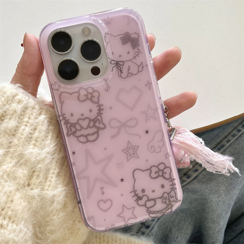 Green Pink Blue Hello Kitty Cat Phone Case