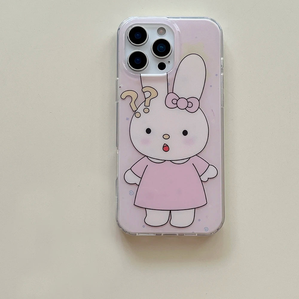Cute Rabbit Cartoon Bear Lovley Couple Phone Case